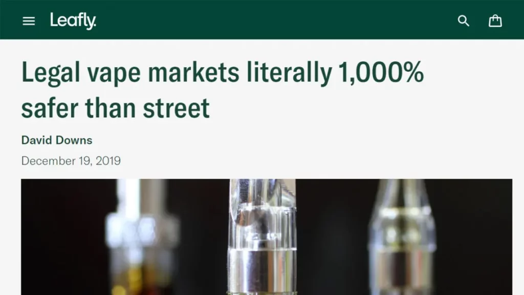 Legal vape markets literally 1,000% safer than street