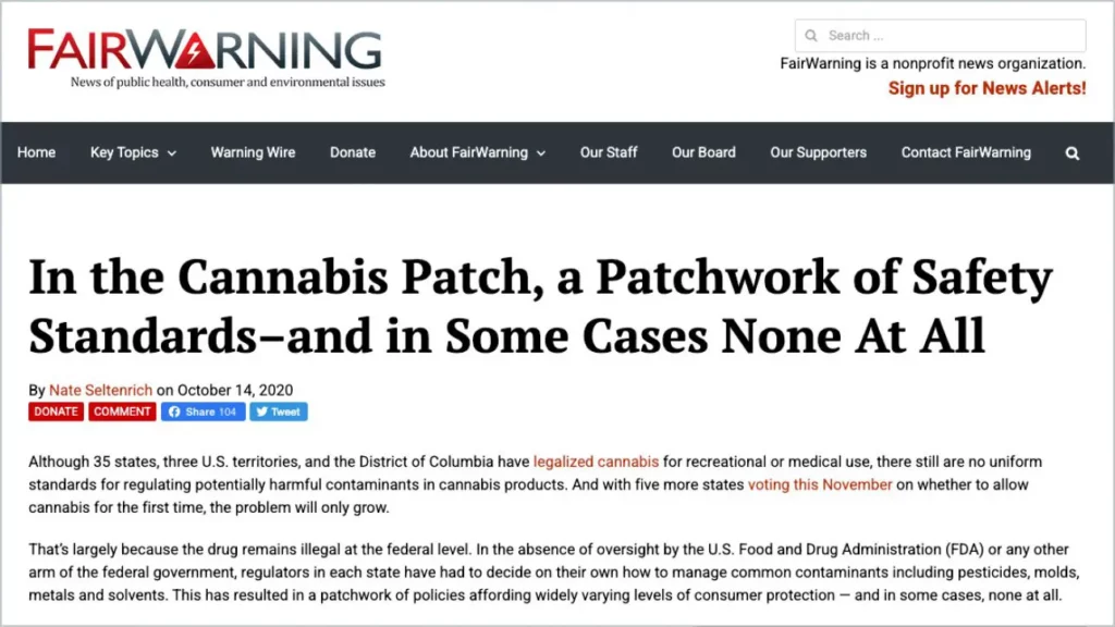 In the Cannabis Patch, a Patchwork of Safety Standards-and in Some Cases None at All
