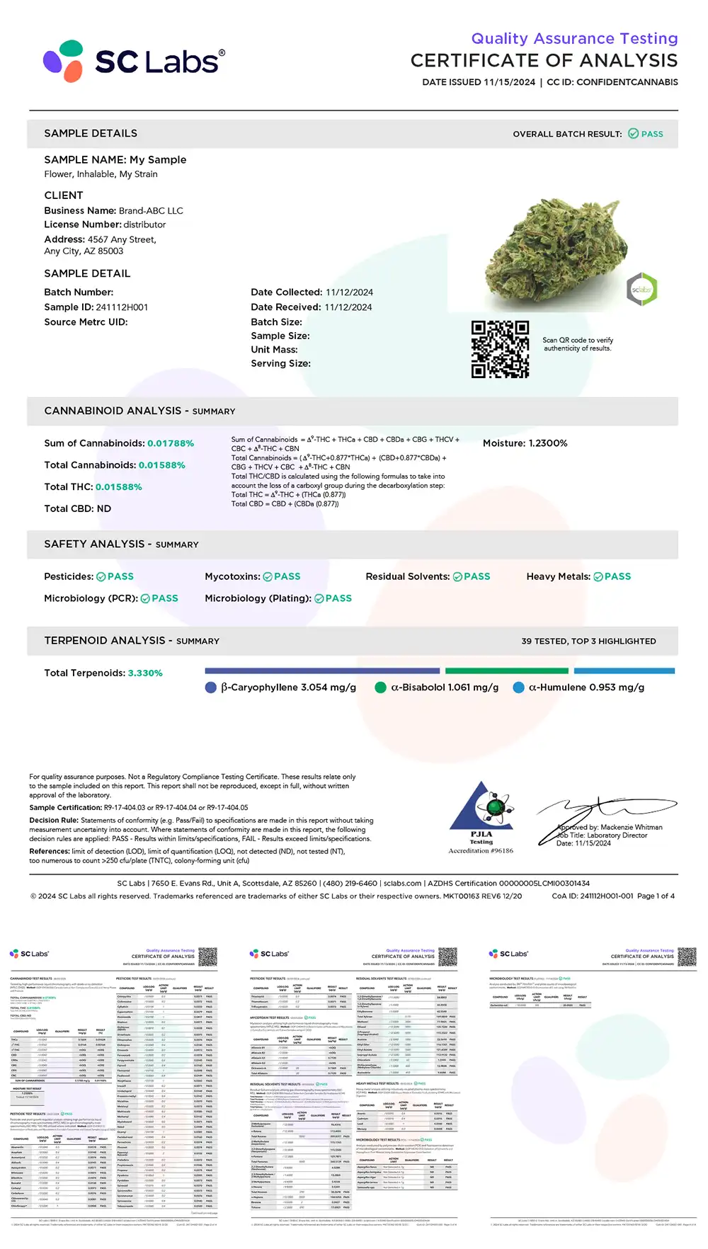 SC Labs Arizona | Sample COAs Arizona