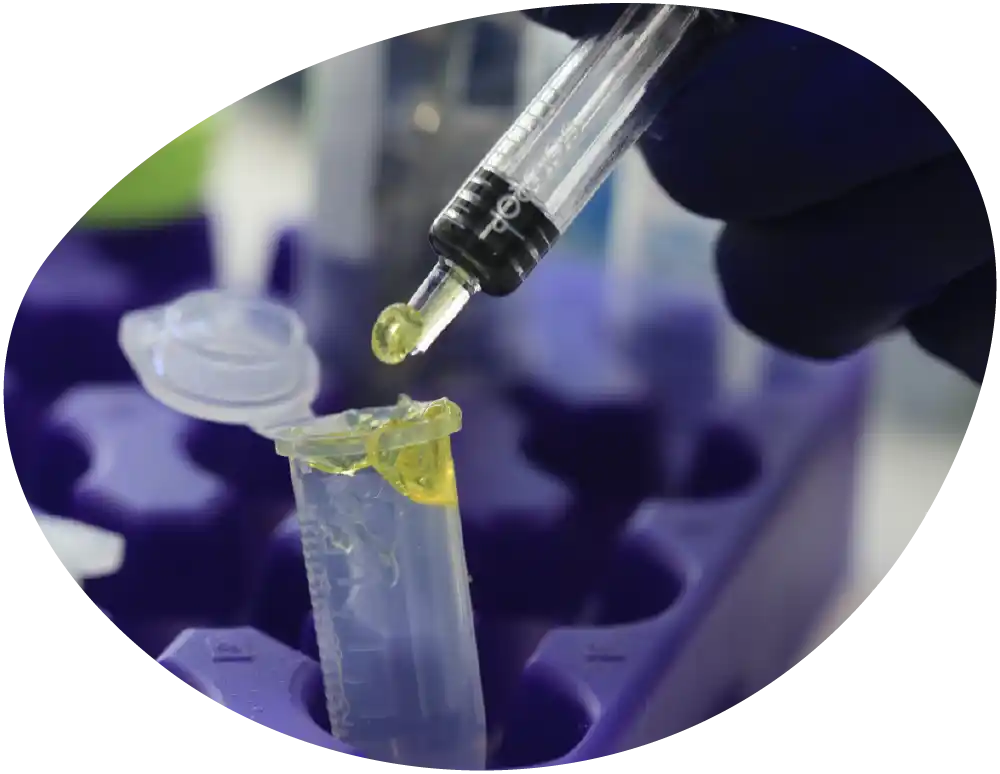 SC Labs sampling concentrate for cannabis product testing